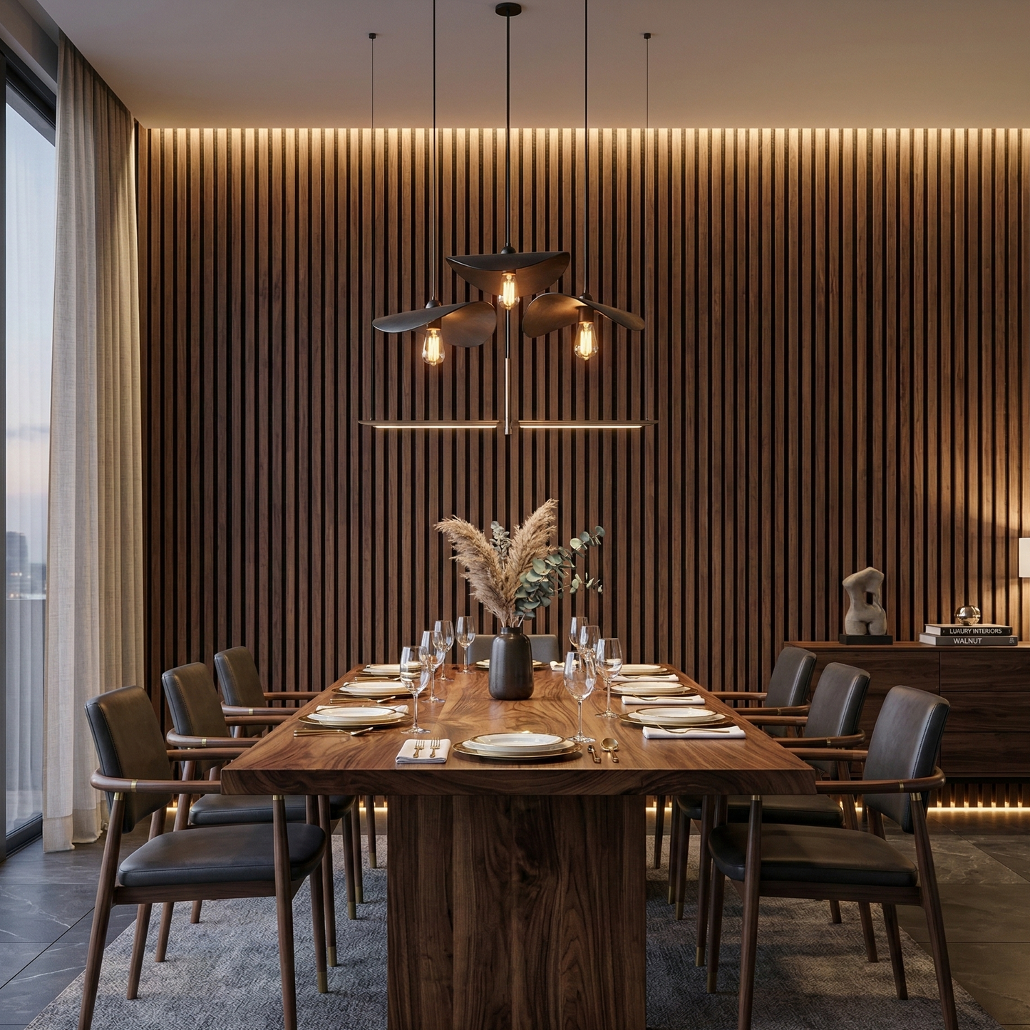 Wood Slat Acoustic Wall – 270 × 110 cm